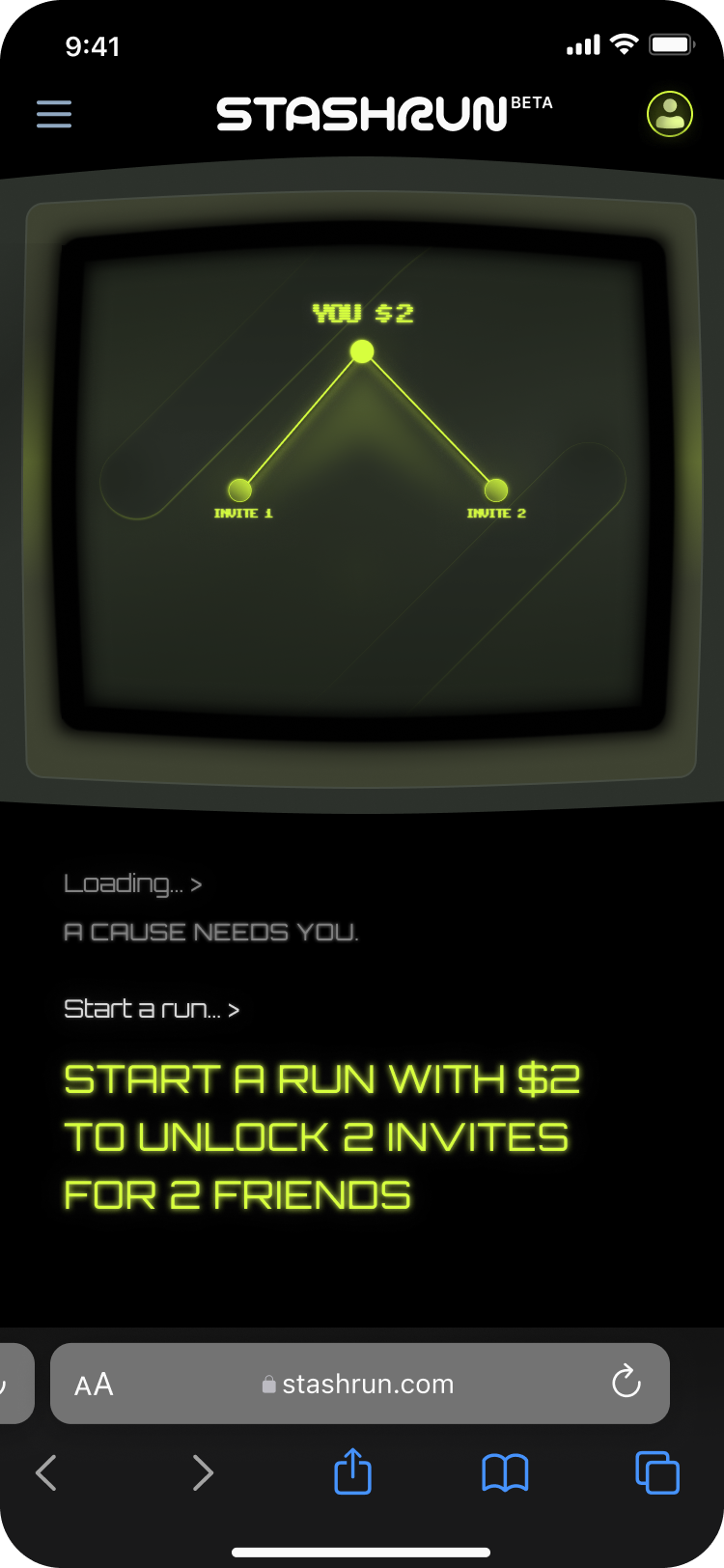 Terminal onboarding — start a run
